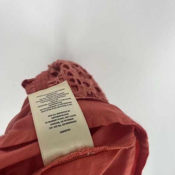 Anthropologie Akemi + Kin Dress Size Small Coral Pink Josephine Embroidered Boho - Picture 8 of 8